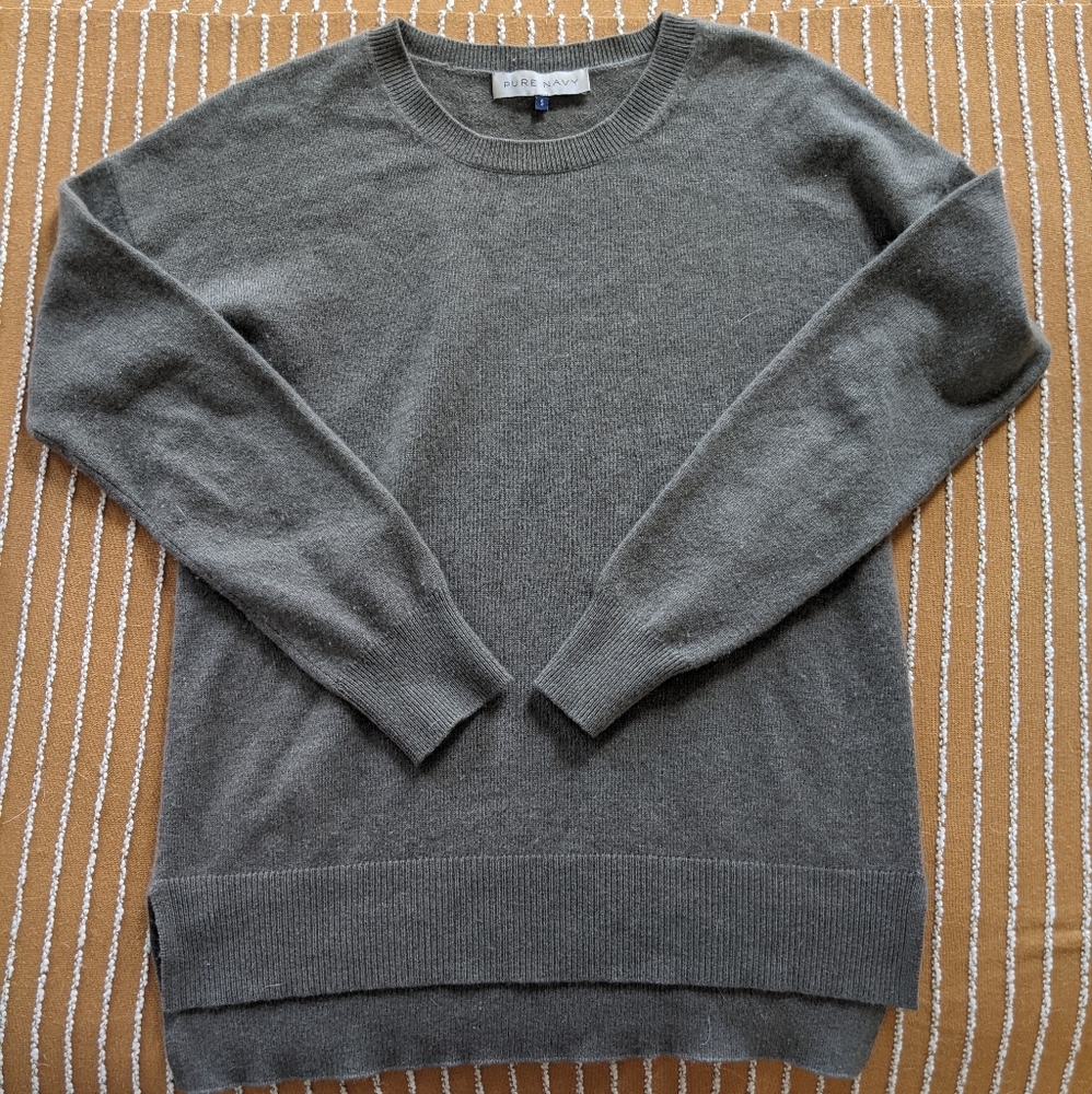 Pure Navy Cashmere Crew Sweater
